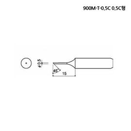 HAKKO Soldering Tips 900M-T-0.5C, Tip for the 900M/907 HAKKO Soldering Tips 900M-T-0.5C, Tip for the 900M/907